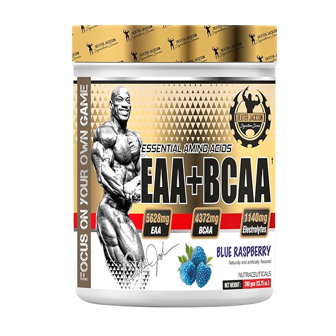 Dexter Jackson EAA+BCAA |Helps Improve Exercise Performance Maximize Muscle Gains | Blueraspberry Flavor | 390 Gram 